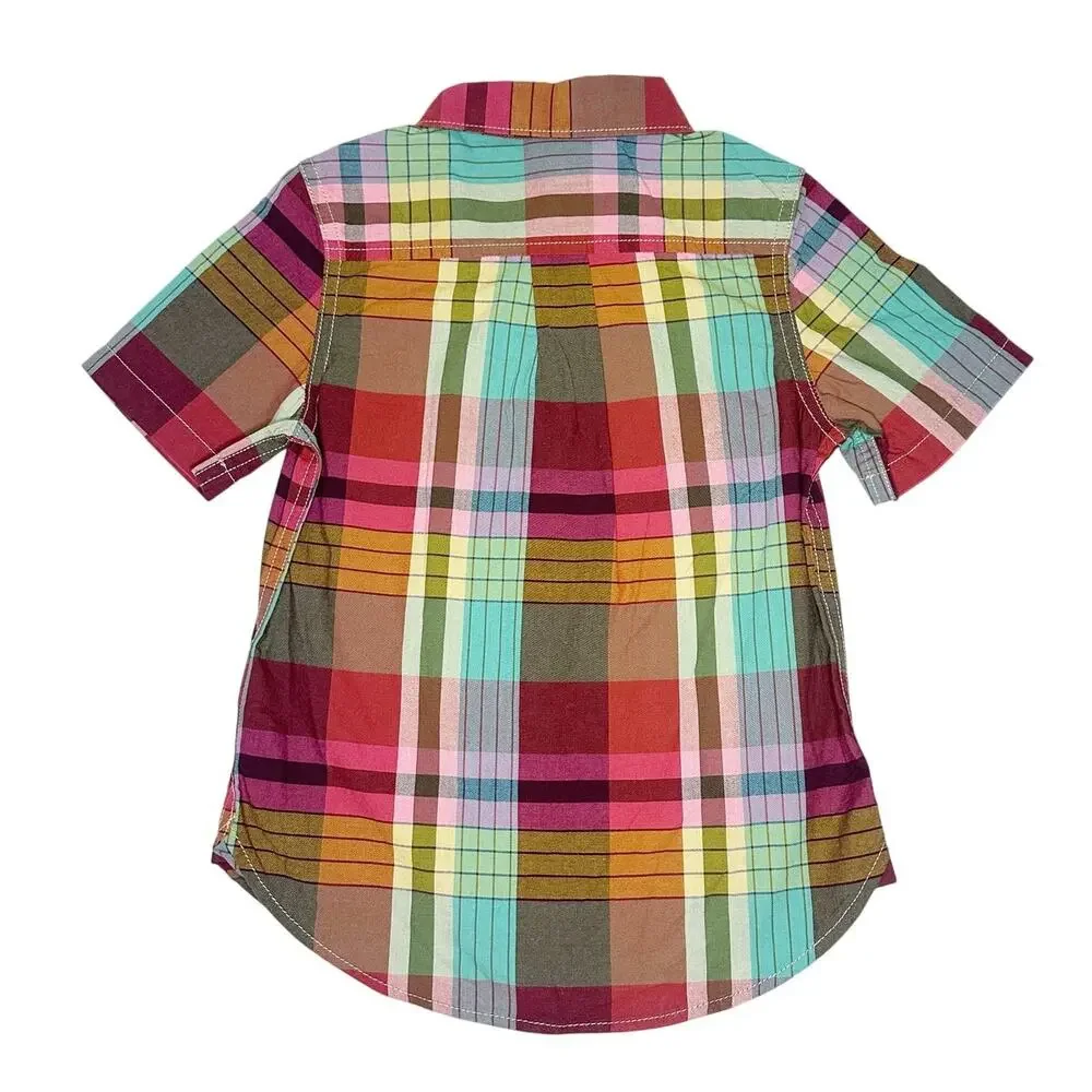 NWT Gap Plaid Short Sleeve Button Down Size 4T